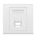 Leviton Angled Excella QuickPort Insert 1-Port White With Wall Plate For voice And Data Applications Outside Of North America (BL186-A1W)