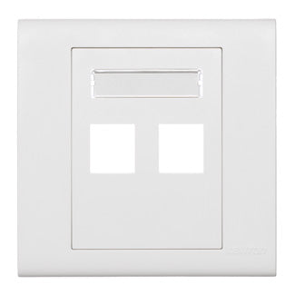 Leviton Excella QuickPort Insert 2-Port White With Wall Plate For voice And Data Applications Outside Of North America (BL186-P2W)