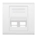 Leviton Angled Excella QuickPort Insert 2-Port White With Wall Plate For voice And Data Applications Outside Of North America (BL186-A2W)