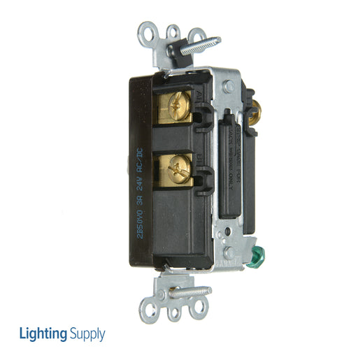 Leviton 3 Amp 24V Decora Plus Rocker Double-Throw Center-Off Momentary Contact Single-Pole AC Quiet Switch Self Grounding Brown (56081-2)