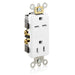 Leviton Decora Plus Duplex Receptacle Outlet Commercial Spec Grade Dual Voltage Smooth Face 15 Amp 125/250V Back Or Side Wire White (16292-W)