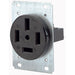 Leviton 60 Amp 120/208V NEMA 18-60R 4P 4W Flush Mount Receptacle Straight Blade Industrial Grade Non-Grounding 3-Phase Y Black (8360)