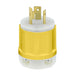 Leviton 20 Amp 125V NEMA L5-20P 2P 3W Locking Plug Industrial Grade Grounding Yellow-White (2311-CY)