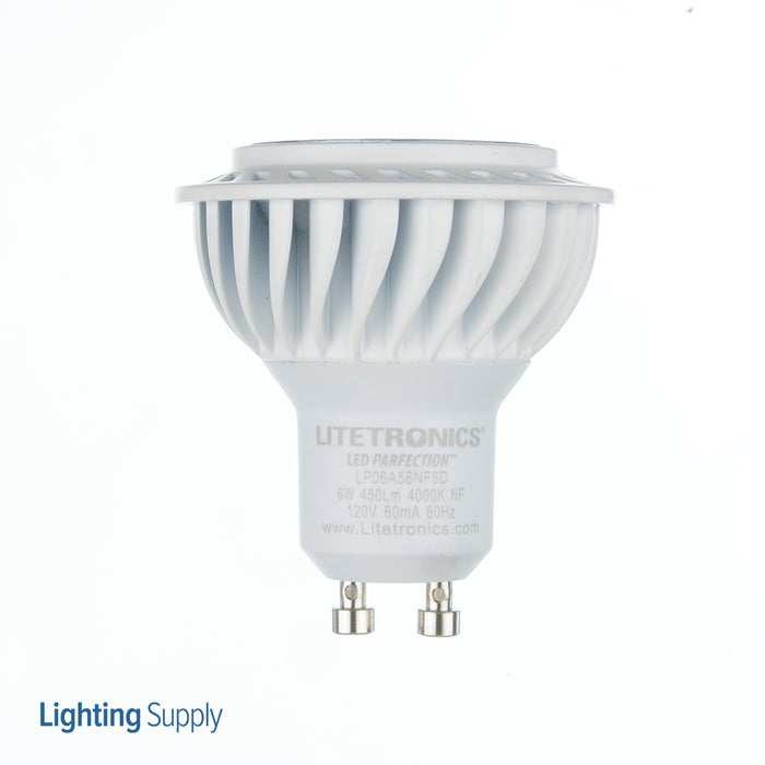 Litetronics 6W MR16 GU10 120V Narrow Flood 4000K 25000 Hours Dimmable (LP06A56NF6D)