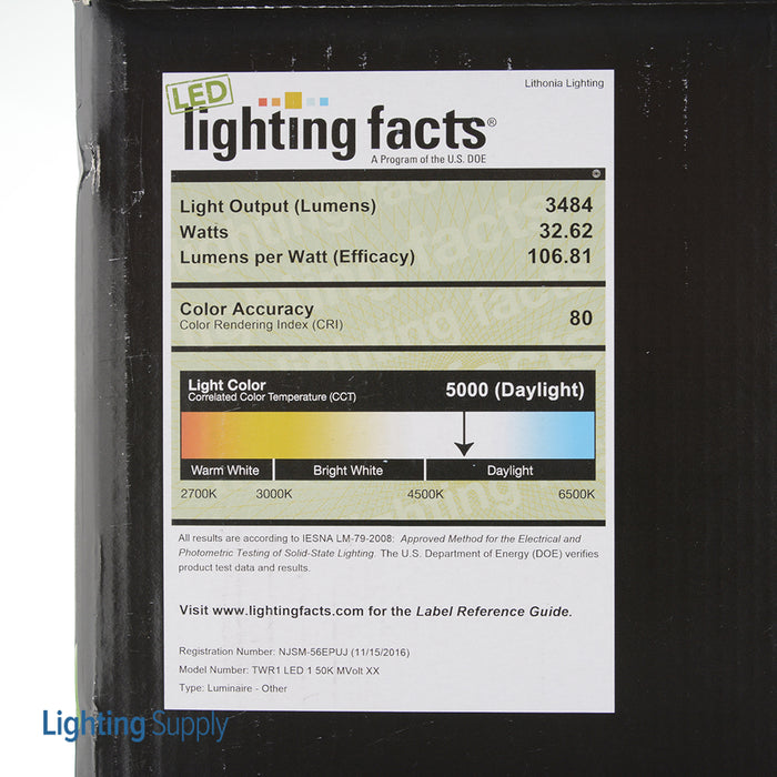 Lithonia 35W LED Type 4 Distribution Wall Pack 5000K 120-277V 2126Lm 70 CRI Dark Bronze Fixture (TWR1LED150KMVOLT)