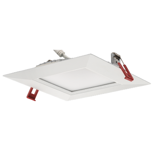 Lithonia 4 Inch Wafer-Thin LED Downlight Square Baffle LED 4000K Matte White (WF4 Square B LED 4000K MW M6)