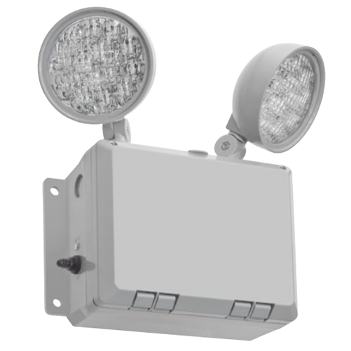 Lithonia Emergency Light For Wet Locations With 9.6V Nickel Cadmium Battery Gray Housing LED Lamp Heads (WLTU LED)