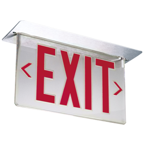 Lithonia LED Edge-Lit Emergency Exit Panel Assembly Double Face Red With Mirror Separator Double Face (LRP 2 RMR DA 120/277 EL N PNL)