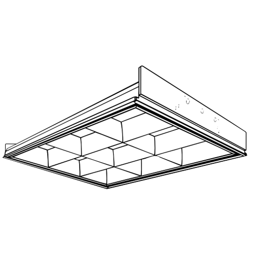 Lithonia Parabolic Troffer 3 Inch Louver Lay-In Grid 2-Lamp 32W T8 8 Cell Low-Iridescent Anodized Specular Silver T8 Electronic Ballast (PM3 G B 2 32 8LD Multi-Volt GEB10IS)