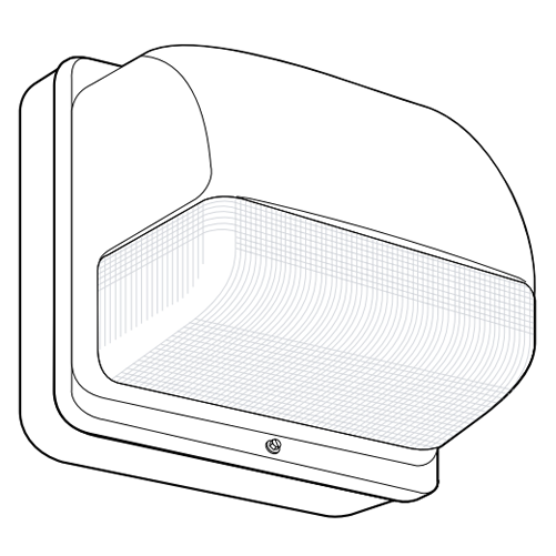 Lithonia Polycarbonate Mini Wall Pack 100W Metal Halide 120V Lamp Included (TWA 100M 120 LPI)