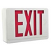Lithonia Quantum Thermoplastic Exit/Unit Combination Stencil Face White Single With Extra Faceplate And Color Panel For Field Conversion To Double Face Red (LHQM W 3 R HO)
