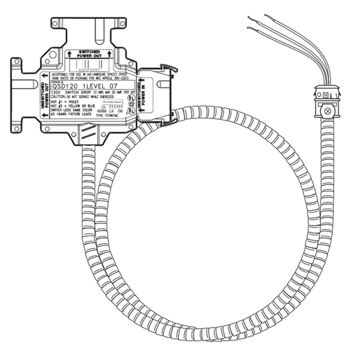 Lithonia Quickflex Switchdrop 120V 9 Foot (QSD120 1LEVEL 09 M10)