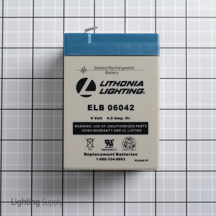 Lithonia Replacement Battery Replacement Battery Lead Calcium 6V 4AH (ELB 06042)