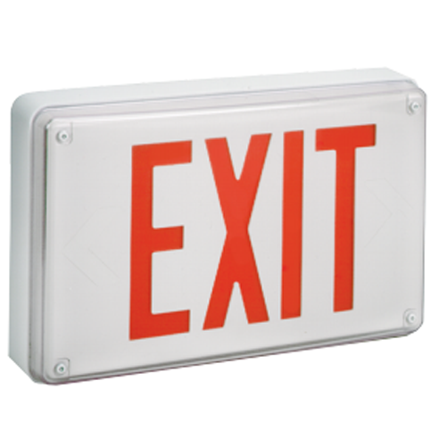 Lithonia Vandal-Resistant All Conditions Exits With LED Lamps Stencil Face White Single Face Red Dual Voltage (LV W 1 R 120/277)