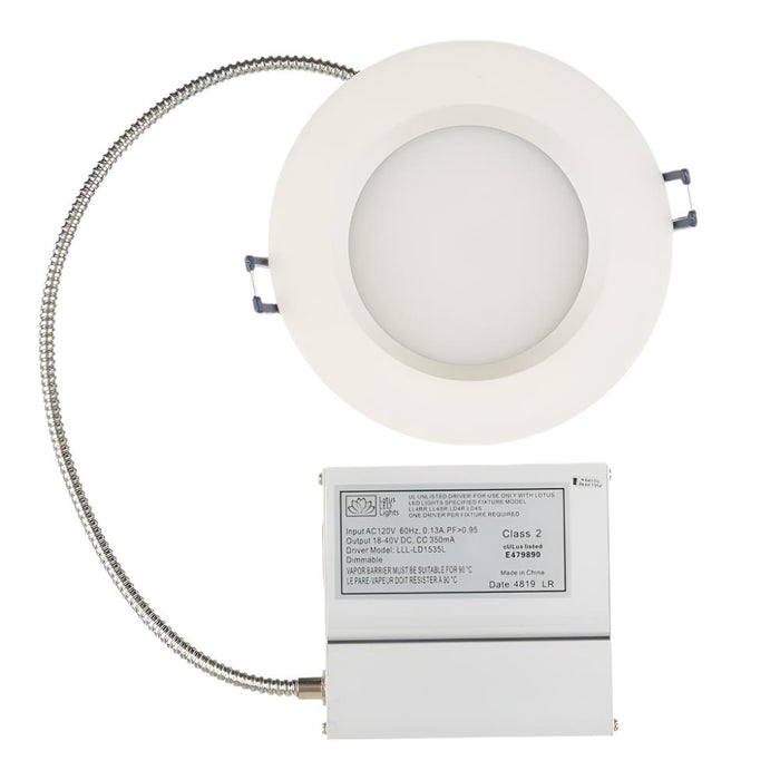 Rr Plenum Lotus LED Lights LL4RR-27K-WH 4 Inch Round Regressed Plenum 14.5W LED ...