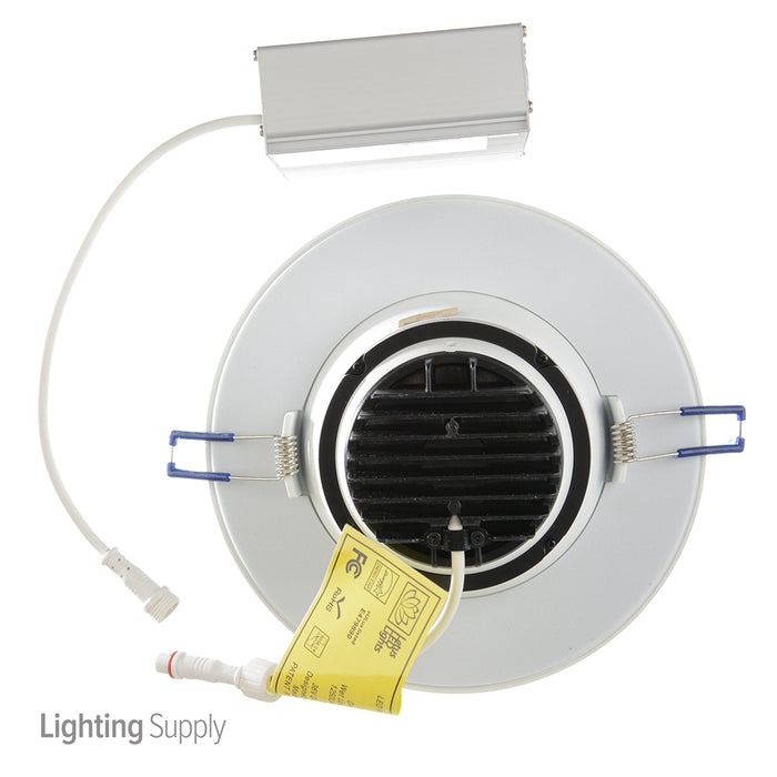 Lotus LED Lights 6 Inch Round Regressed Gimbal 15W LED 3000K White 38 Degree 1250Lm Type IC Airtight Wet Locations Energy Star 90 CRI (LRG6-30K-WH)