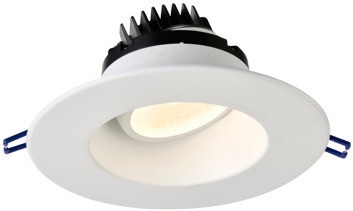 Lotus LED Lights 6 Inch Round Regressed Gimbal 15W LED 3000K White 38 Degree 1250Lm Type IC Airtight Wet Locations Energy Star 90 CRI (LRG6-30K-WH)