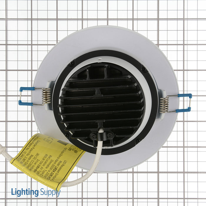 Lotus LED Lights 4 Inch Round Regressed Gimbal High Output 15W DTW 30-20K White 38 Degree 900Lm Type IC Airtight Wet Locations 90 CRI (LRG4-32K-HO-WH)