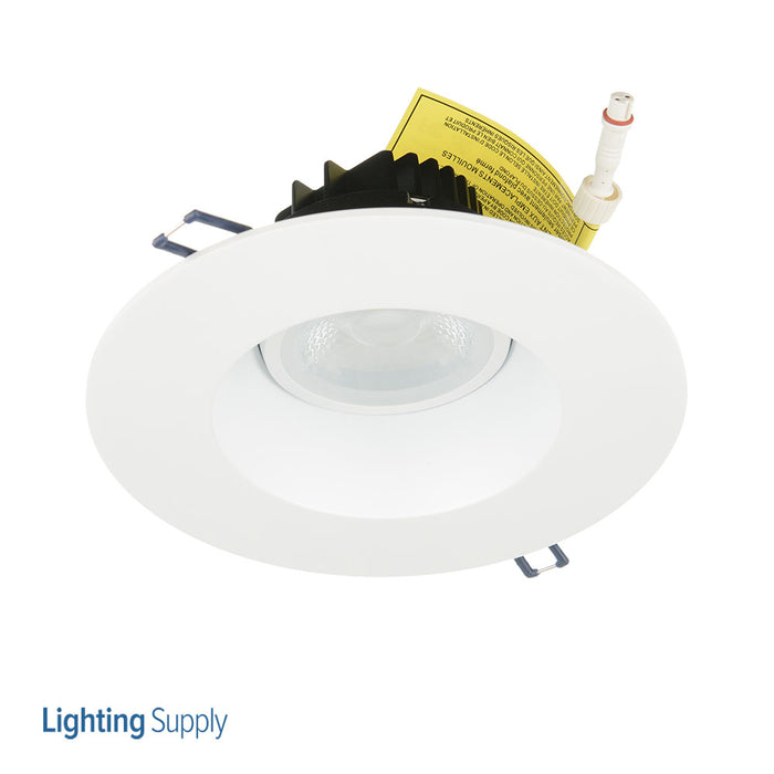 Lotus LED Lights 6 Inch Round Regressed Gimbal 15W LED 5000K White 38 Degree 1400Lm Type IC Airtight Wet Locations Energy Star 90 CRI (LRG6-50K-WH)