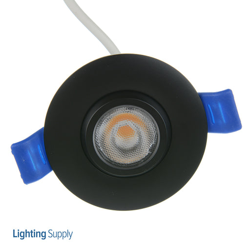 Lotus LED Lights 2 Inch Round Eyeball Gimbal 5W LED 2700K Black 24 Degree 380Lm Type IC Airtight Wet Locations Energy Star 90 CRI (LL2G-27K-BK)