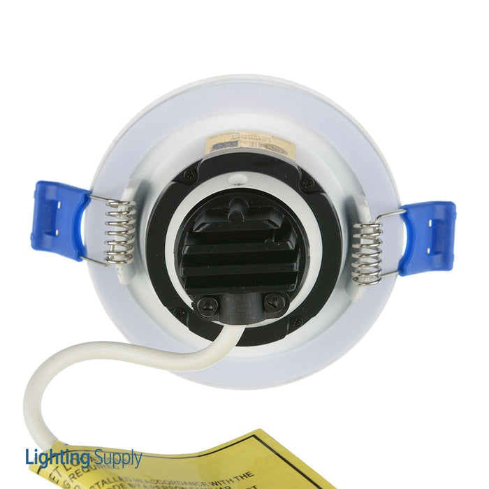 Lotus LED Lights 2 Inch Round Regressed Gimbal 5W LED 4000K White 24 Degree 430Lm Type IC Airtight Wet Locations 90 CRI (LRG2-40K-WH)