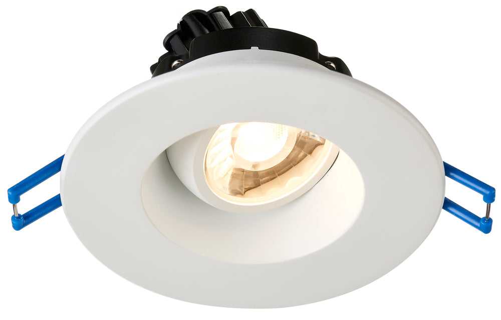 Lotus LED Lights 3 Inch Round Regressed Gimbal 7.5W LED 3000K White 38 Degree 600Lm Type IC Airtight Wet Locations Energy Star 90 CRI (LRG3-30K-WH)