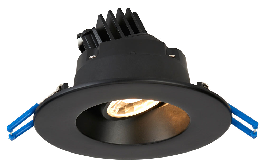 Lotus LED Lights 3 Inch Round Regressed Gimbal 7.5W LED 4000K Black 38 Degree 630Lm Type IC Airtight Wet Locations Energy Star 90 CRI (LRG3-40K-BK)