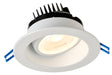 Lotus LED Lights 4 Inch Round Regressed Gimbal 11.4W LED 3000K White 38 Degree 1000Lm Type IC Airtight Wet Locations 90 CRI (LRG4-30K-WH)