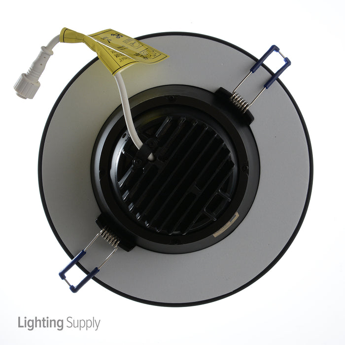 Lotus LED Lights 6 Inch Round Regressed Gimbal 15W LED 3000K Black 38 Degree 1250Lm Type IC Airtight Wet Locations Energy Star 90 CRI (LRG6-30K-BK)