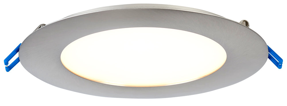 Lotus LED Lights 6 Inch Round Super Thin Original 12W LED 3000K Brushed Nickel 110 Degree 700Lm Type IC Airtight Wet Locations 80 CRI (LY6RCS/30K/BN)