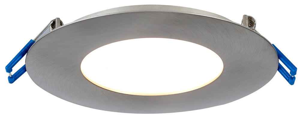 Lotus LED Lights 4 Inch Round Ultimate 13.5W LED 2700K Brushed Nickel 110 Degree 750Lm Type IC Airtight Wet Locations 90 CRI (LL4R-27K-BN)