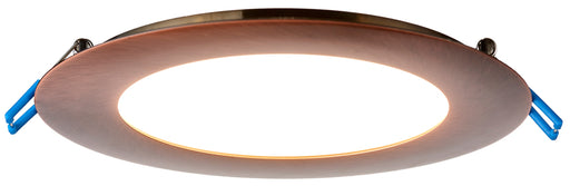 Lotus LED Lights 6 Inch Round Super Thin 17W LED 3000K Brushed Copper 110 Degree 980Lm Type IC Airtight Wet Locations 90 CRI (LL6R-30K-BC)