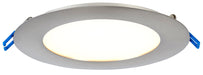 Lotus LED Lights 6 Inch Round Super Thin 17W LED 5000K Brushed Nickel 110 Degree 1050Lm Type IC Airtight Wet Locations 90 CRI (LL6R-50K-BN)