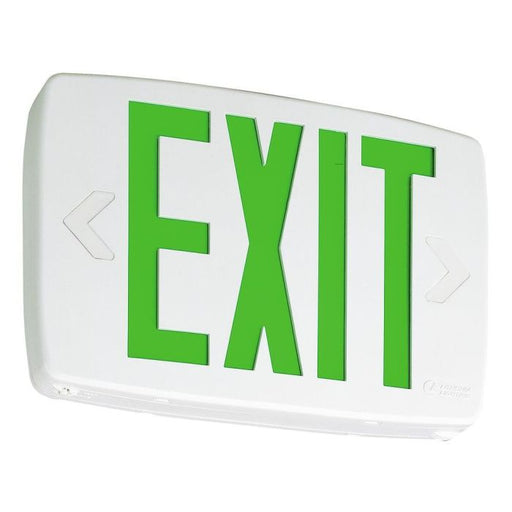 Lithonia LED Thermoplastic Exit Sign Stencil Face White Housing Red Letters 120/277V (LQM S W 3 R 120/277 M6)