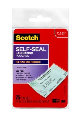 3M - 59395 Scotch Self-Sealing Laminating Pouches LS851G Business Card Size (7000122971)