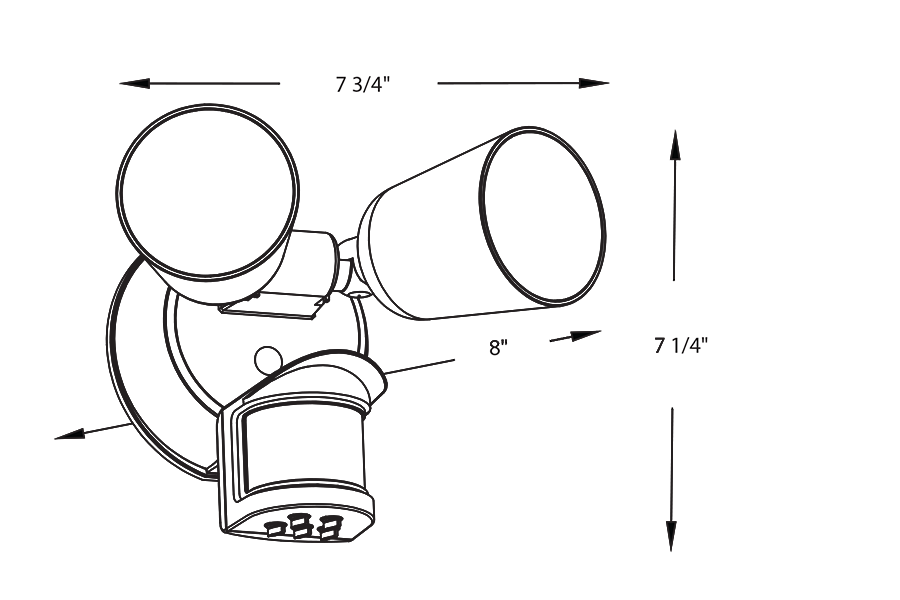 RAB Luminator 20W Floodlight CCT Selectable 3000K-5000K 120V 0-10V Dimming Bronze (LU160)