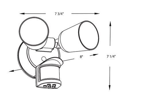 RAB Luminator Floodlight 20W CCT Selectable 3000K/5000K 120V Black (LU160B)