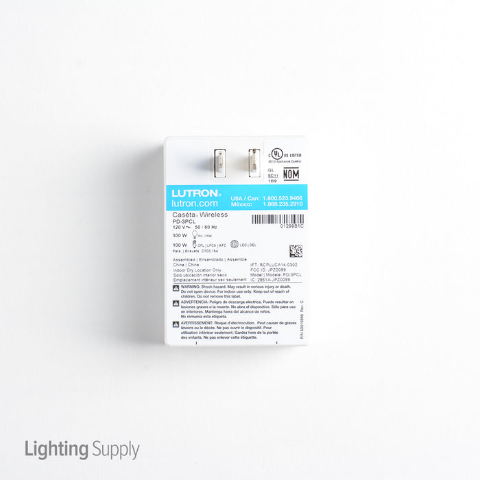 Lutron Caseta 100W LED Plug-In Dimmer White (PD-3PCL-WH)