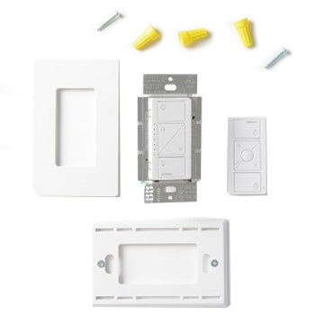 Lutron 600W RF Dimmer/ Remote Combination Kit White (P-PKG1W-WH)