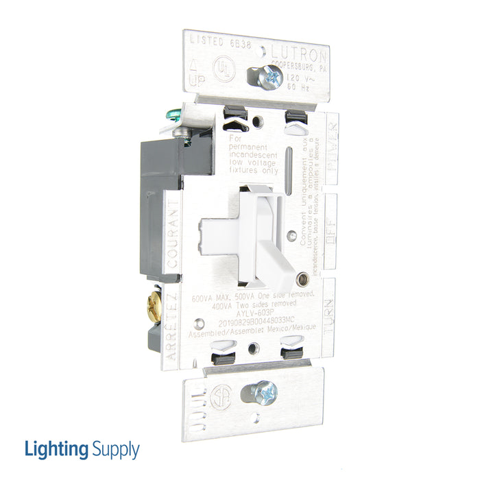 Lutron Ariadni 450W Magnetic Low Voltage 3-Way Dimmer White (AYLV-603P-WH)