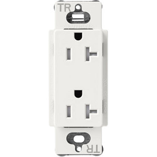 Lutron Claro Designer Tamper-Resistant Receptacle 20A 125V Satin Finish Architectural White (SCRS-20-TR-RW)