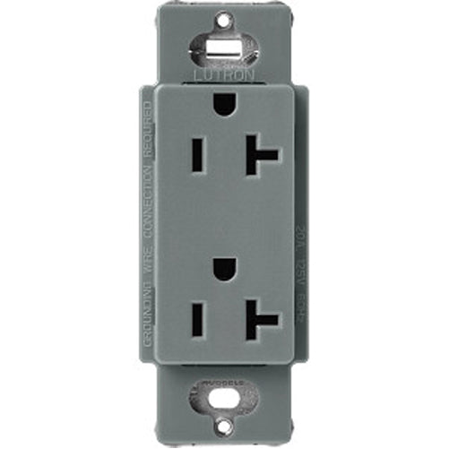 Lutron Claro Designer Tamper-Resistant Receptacle 20A 125V Satin Finish Slate (SCR-20-SL)