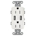 Lutron Claro Designer Tamper-Resistant USB Receptacle 15A Satin Finish Architectural White (SCR-15-UBTR-RW)