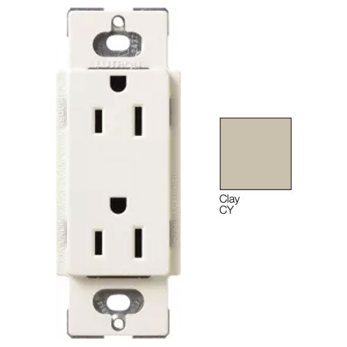Lutron Claro Satin Finish Tamper-Resistant Receptacle 15A 125V Clay (SCR-15-CY)