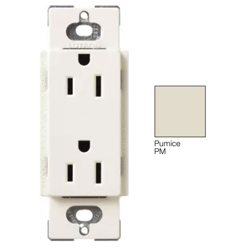 Lutron Claro Satin Finish Tamper-Resistant Receptacle 15A 125V Pumice (SCR-15-PM)