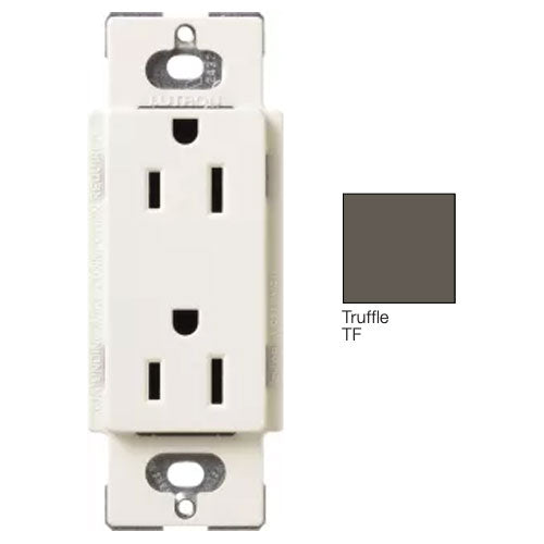 Lutron Claro Satin Finish Tamper-Resistant Receptacle 15A 125V Truffle (SCR-15-TF)