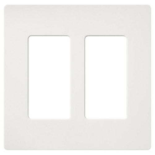 Lutron Claro Screwless Satin Finish Wall Plate 2-Gang 4.75 inch Wide X 4.69 Inch High Architectural White (SC-2-RW)