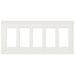 Lutron Claro Screwless Satin Finish Wall Plate 5-Gang 10.18 Inch Wide X 4.69 Inch High Architectural White (SC-5-RW)
