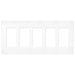 Lutron Claro Screwless Satin Finish Wall Plate 5-Gang 10.18 Inch Wide X 4.69 Inch High Brilliant White (SC-5-BW)