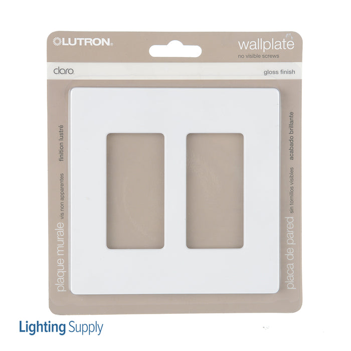 Lutron Claro Wall Plate 2-Gang White (CW-2-WH)